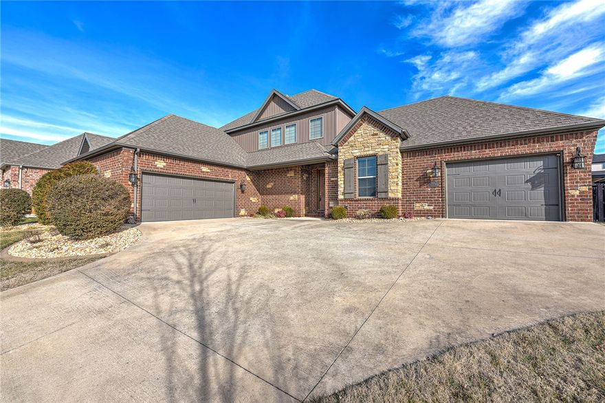 This delightfully warm one-owner home in Centerton’s desirable Tuscany neighborhood offers a spacious and inviting atmosphere that features an open concept design, showcasing 2 living areas, 4 bedrooms, plus a large bonus room. The huge backyard is perfect for outdoor gatherings, with a covered patio, outdoor fireplace, and big-screen TV for those game-day parties. Inside, you will find many high-end finishes including custom feature walls as well as a mix of wood floors, tile, and carpet for a comfortable and stylish feel. The chef’s kitchen is the heart of the home featuring double ovens, a gas cooktop and a walk-in pantry, providing optimal space for gathering and entertaining. The outdoor enthusiast will gain access to NWA’s world-famous trail system with a short 3-mile ride via paved neighborhood streets. Close to schools, restaurants, shopping, I-49 & all things NWA. Whether you're looking for a cozy night indoors or a delightful outdoor experience, this property combines functionality with a touch of luxury!