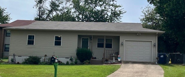 Don't miss this great home for single person, retired couple or young family starting out . Three-bedroom one bath home in quiet cul-de-sac. with fenced private back yard, and spacious covered back porch for relaxation, morning coffee or family cookouts. Your new home is just minutes from schools, post office, Industrial Park, shopping. Well maintained house with several upgrades including new asphlalt roof (2023-2024), new french doors (2023), new bedroom carpet (2023), new lvp flooring (2025), new garage door (2024), walk in marble shower (2024), updated lighting in kitchen, living room, hallway. New 8 X 8 Tuff Shed to convey with property. If you are serious about a new home, DON'T MISS THIS ONE!!