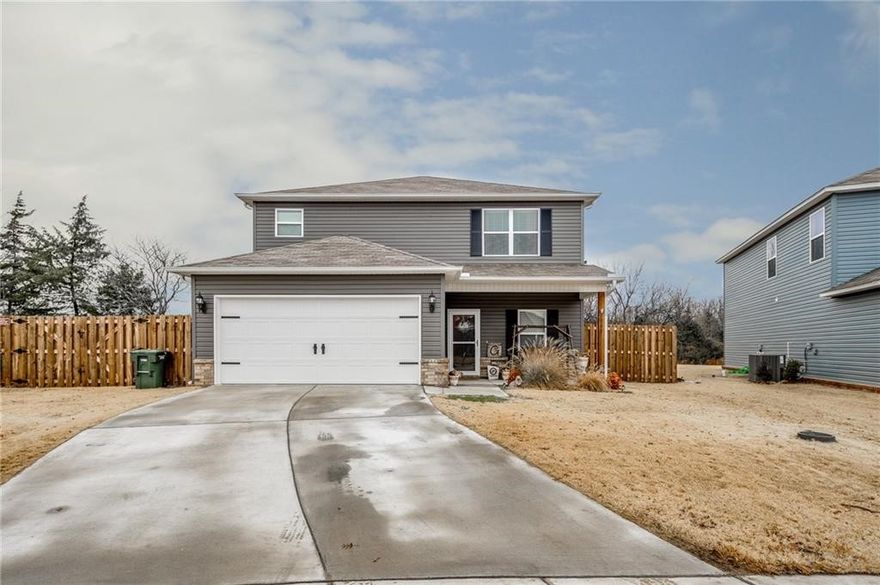 This is a spacious 4 bedroom 2.5 bathroom home located conveniently near schools, shopping, eateries, and a short drive to I-49 and the University of Arkansas.  From the covered front porch walk into the office space, or family room, then move on to the open plan: kitchen/dining area/living room.  The primary bedroom offers a tranquil retreat with roomy bath and closet.  Freshly painted and new carpets throughout.  House has a back yard ideal for entertainment and/or relaxation.  Creek Side Park and Holland Park are less than half a mile away.  A back yard ideal for entertainment and/or relaxation.  Creek Side Park and Holland Park are less than half a mile away.