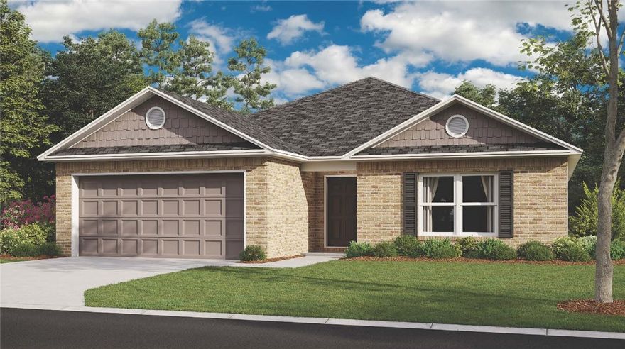 Introducing the lovely Ross plan, a home that exudes curb appeal with its welcoming covered front porch and beautifully landscaped front yard. This thoughtfully designed residence features an open floor plan, offering three spacious bedrooms and two modern bathrooms. The expansive family room provides an ideal space for relaxation and gatherings, while the eat-in kitchen is fully equipped with energy-efficient appliances, ample counter space, and a roomy pantry for all your culinary needs. Plus, the charming covered entryway adds an extra touch of elegance. Discover the appealing features of the Ross plan today! *Photos are of a similar model.