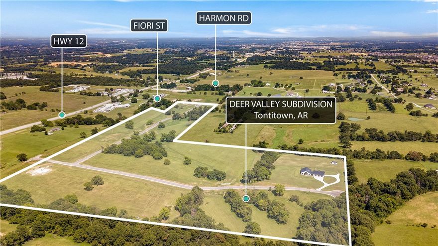 Beautiful Subdivision located just west of Tontitown. This Lot is 1.94 acres! There are very few subdivisions available like this. Rural atmosphere but near shopping and restaurants. The S/D has great Covenants that protect the owner’s property values.