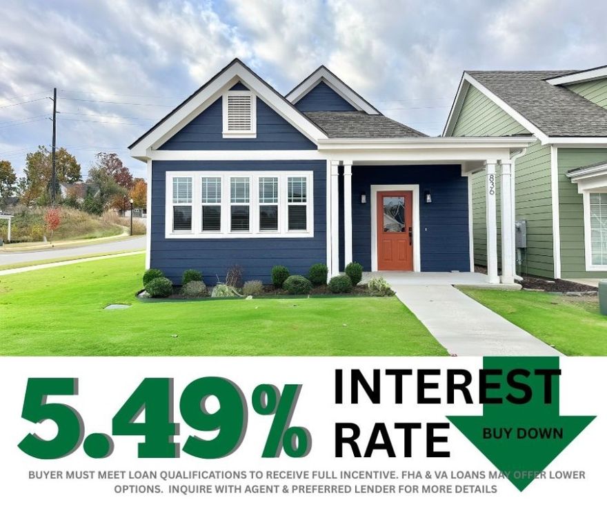 5.49% INTEREST RATE/BUY DOWN! Unbeatable location near Crystal Bridges Museum, the Alice Walton School of Medicine, Downtown Bentonville & Walmart’s new campus. Enjoy a vibrant community with top-tier amenities, including a clubhouse, pool, pickleball court, dog park, yard maintenance & access to the countries top premier mountain biking trails. Fitzgerald floor plan boasts LVP flooring, crown molding, blinds, ample storage & quality throughout. The living room & dining area offer a seamless open floor plan, perfect for entertaining, with abundant natural light & smooth flow into the chef’s kitchen. Chef’s kitchen features 3cm granite countertops, Frigidaire stainless steel appliances, refrigerator, a pantry, tons of storage & abundant natural light. Spacious primary suite includes a perfect ensuite bathroom with walk-in tile shower, double sinks, & large walk-in closet. Patio perfect for entertaining! Oversized garage with ample storage. Staged home at 915 Heights.