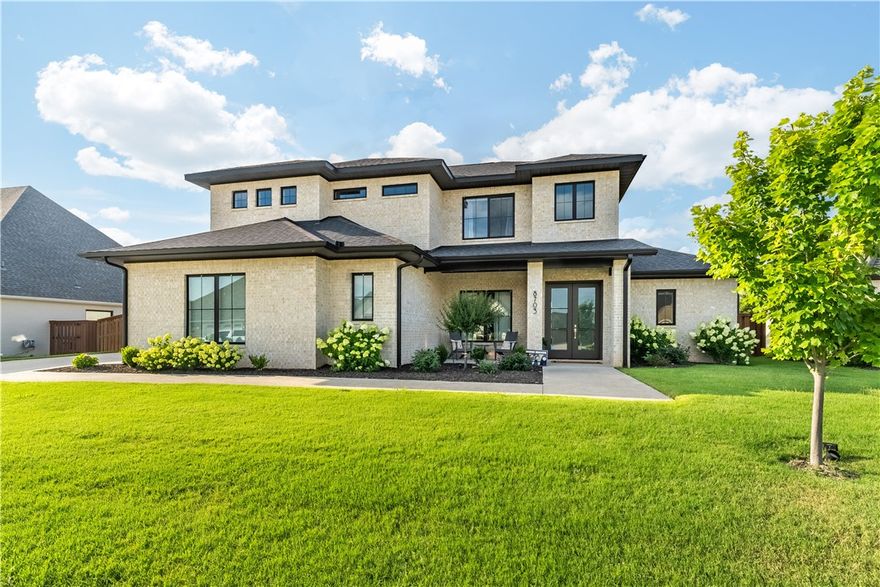 This beautiful contemporary style home in the much sought after neighborhood of Scissortail, is an immaculate display of design and function. Clean lines, neutral colors, and high-end finishes adorn every room. 
The open concept living space and large eat in kitchen overlook the oasis in the back yard with lush landscaping for privacy, a covered patio, and a vinyl lined inground swimming pool. Also, downstairs you will find the master bedroom and bath, with a large soaker tub, double sinks, and exceptionally spacious walk-in shower. You will find the laundry room with negotiable washer and dryer, an additional bedroom, full bath, dining room, mudroom, and access to both garages, one of which includes an above ground storm shelter.
Upstairs boasts 3 full size bedrooms all equipped with walk-in closets, with 1 jack and jill bath, and 1 ensuite. The largest of the 3 bedrooms would make an ideal bonus or media space. You will also find 2 walk out attics.