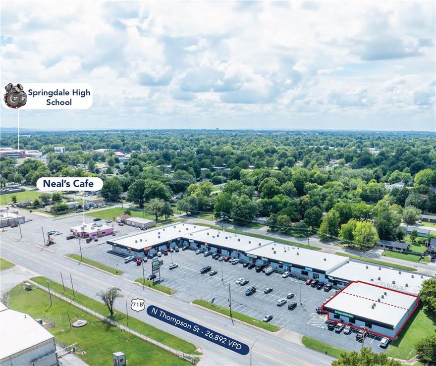 Great location with frontage on Hwy 71B. Excellent visibility and Ample Parking. Signage opportunity. Newly Painted and Sealed/Striped Parking
Lot (2025)