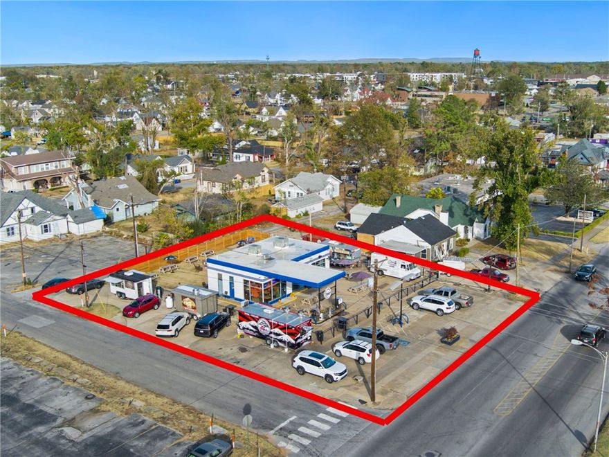100% leased Investment Property in Downtown Rogers. At listing price, the property boast an 8% CAP rate and generating over $87,000 in annual gross income. With value-add potential, 623 W Walnut only increases in value year over year with a new 5yr lease in place. This corner property is zoned T5.2 on a 0.32 acre lot with a thriving business in place. The largest active patio in all of Downtown Rogers is home to Botanical at City Pump plus food trucks. One of the oldest still standing gas stations in Rogers, this beautiful metal building has been transformed into a high traffic destination for food, drinks and local events.