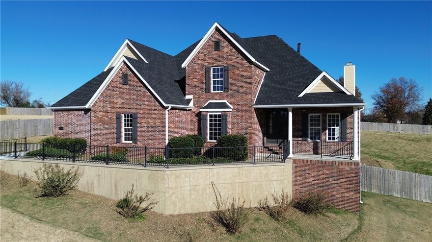 Striking 2 story home built in 2015 set on a lush 1.06 acre estate lot in the sought-after Barrington Heights subdivision. Approx 4004 sq ft of beautifully appointed space featuring 5 generous bedrooms, 3 full baths, 1 half bath, & a dedicated office alongside an elegant formal dining room, stunning chef’s kitchen equipped with gas cooktop, built-in appliances & expansive counter space. Spacious great-room with built-ins & a cozy fireplace flows seamlessly into the kitchen creating an open, welcoming layout. The main-level primary suite impresses with a huge bedroom, dual vanities, soaking tub, oversized custom tile shower and large walk-in closet, while upstairs offers a guest suite with full bath plus 2 additional bedrooms & a hall bath—ideal for media/bonus space. Highlights include a three-car garage, wood flooring, a butler’s pantry, laundry on the main, fenced yard and a covered patio. Located just minutes to shopping and dining, this home delivers luxury, space and lifestyle in one exceptional package.