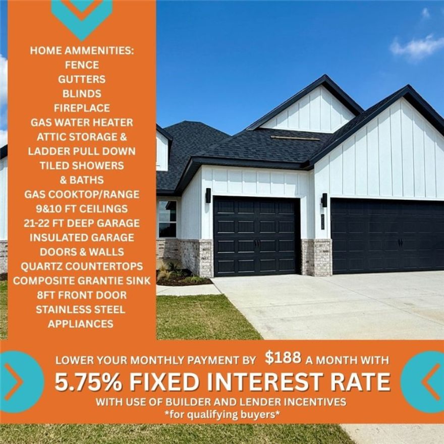 Concord offers the perfect opportunity to find your ideal home. This well-maintained and scenic neighborhood combines affordability with a welcoming atmosphere, making it an excellent choice for a variety of lifestyles.Welcome to the Birch Plan—a thoughtfully designed 2,275 sq ft single-story home. Inside, you’ll find a spacious kitchen with quartz countertops, floating shelves, and an open-concept living and dining area. The inviting living room features a cozy electric fireplace, while luxury vinyl plank flooring adds warmth and durability throughout the main living spaces. The primary suite offers a spa-like retreat with a walk-in shower, relaxing soaker tub, and a massive walk-in closet. At the front of the home there are three bedrooms and one bathroom. A large utility room and pantry add convenience, while the covered back patio and fenced backyard create an ideal space for outdoor enjoyment.Completing the home is a three-car garage, providing ample parking and​​‌​​​​‌​‌​​​‌‌​​​‌‌‌​​‌​​‌‌​​​​ storage.