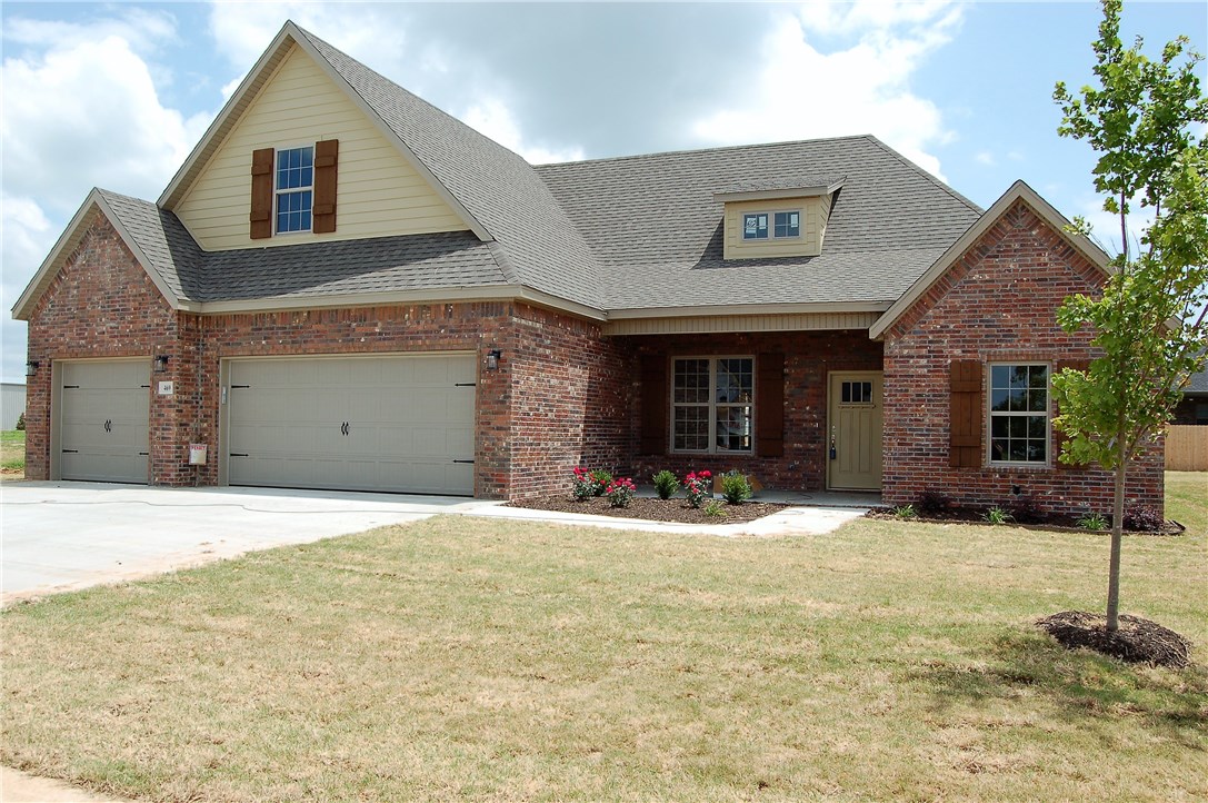 New construction home features 2,390 sf, 4 bedrooms, 3 baths, 3 car garage, covered patio, front porch and formal dining room. The gas log fireplace, dark stained wood floors, along with the open floor plan create an inviting living area and is perfect for entertaining. The kitchen features a farm sink, granite counters, under mount counter lighting, gas cook-top, vent hood & stainless steel appliances. The master suite boasts crown molding, large closet, walk-in tile shower & double sinks.