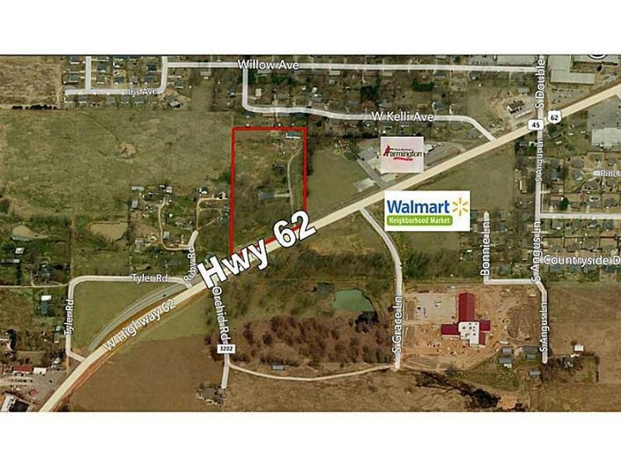 Excellent opportunity to develop 7.5 acres right on Main St. in Farmington. Property located just across highway from new Walmart Neighborhood market.