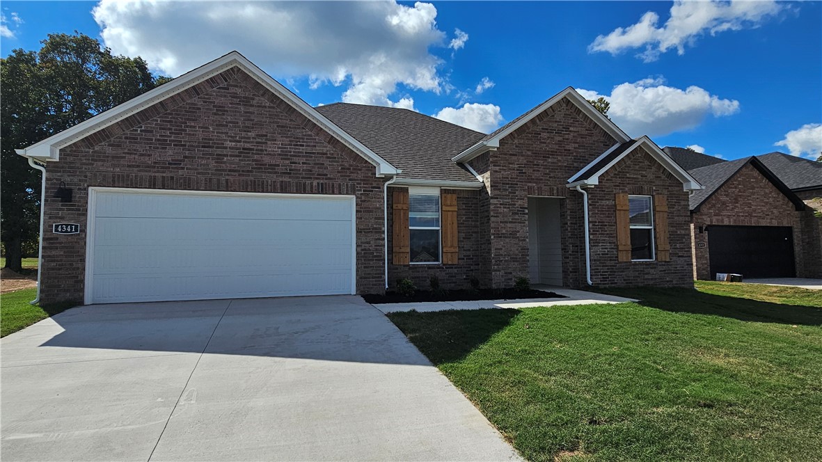 Sold Before Print. Bandera B Plan in Brentwood Village, located in Springdale, close to the C.L. "Charlie and Willie George Park that consists of walking trails, dog park, splash pad, ball fields, and tennis courts close to the Don Tyson Parkway, near the highly sought-after Don Tyson School of Innovation and other schools. These brand-new homes will be 4-sided Brick! Living room will showcase a beautiful and modern Electric Fireplace with Poplar Mantle. Home will have LVP and Carpet. Kitchen will have 42-inch cabinets, lovely appliances and quartz countertops and tile backsplash. Ceiling fans in Bedroom one and the living room. Primary bedroom has a fabulous en suite with an oversized walk-in shower and elongated commode. LED lighting throughout. High efficiency AC with programmable thermostat. Come find your dream home today! Taxes and Parcel TBD.