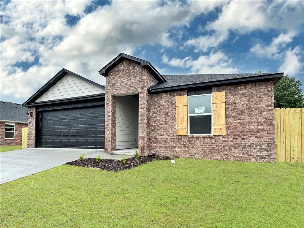 Charming Cali Plan in Nature Walk, located in Springdale. These brand-new homes will be 4-sided Brick! Living room will showcase a beautiful and modern Electric Fireplace with Poplar Mantle. Homes will have LVP and Carpet. Kitchen will have 36-inch cabinets, lovely appliances and quartz countertops and tile backsplash. Ceiling fan in the living room. Primary bedroom has a fabulous en suite, dual sinks, with an oversized walk-in shower with tiled walls and elongated commode. LED lighting throughout. High efficiency AC with programmable Wi-Fi thermostat. Front, side and PARTIAL back sod only. Come find your dream home today! Taxes and Parcel TBD. Garage Door Opener!
