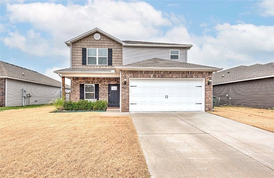 Discover this exceptional family home offering space, style, and modern upgrades throughout. With four spacious bedrooms conveniently located on the second level and a dedicated main-level office, this home is designed for comfort and function. The open floor plan creates an inviting flow, enhanced by high-end finishes including brushed gold light fixtures, beautiful cabinet hardware, and upgraded countertops that elevate every room. Step outside to a fully fenced backyard that backs directly to the neighborhood walking trails—perfect for privacy and outdoor enjoyment. An extended covered patio provides an ideal space for entertaining, relaxing, or watching kids and pets play. A rare combination of thoughtful design and elevated features, this home is move-in ready and built for the way you live.