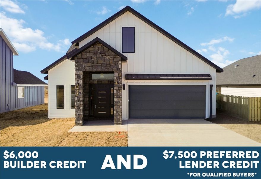 $6,000 BUILDER CREDIT & $7,500 PREFERRED LENDER CREDIT THROUGH JANUARY
Welcome to Moonridge I, a New construction home with 4 generously sized bedrooms and 3.5 bathrooms. Features vaulted ceilings with abundant natural light creating open, airy living spaces. Gourmet kitchen equipped with modern appliances including gas range, microwave, and dishwasher. Luxurious primary suite with wet room-style bath/shower. Functional mudroom and covered porch for outdoor relaxation. 2-car garage for convenient parking. Energy-efficient gas heating and electric cooling systems with R15 insulation throughout. Quality Pella windows provide superior energy efficiency and durability. Fully fenced yard ensures privacy and security for your family.