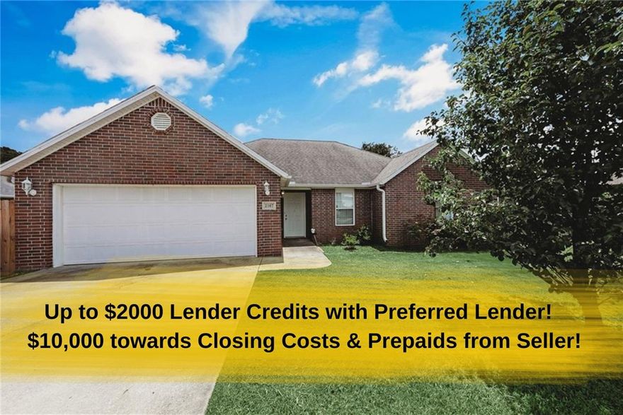NEW ROOF BEING INSTALLED ON 10/15!  Seller offering $10,000 of buyer incentives.  Use it towards your closing cost or reduce the price! Up to $2000 of lender credits with preferred lender. Tucked away on a cul-de-sac, this beautifully maintained 3-bedroom home offers both comfort and convenience. Located just minutes from Bayyari Elementary, the Fitzgerald Mountain Bike Trails, and the Razorback Greenway, it's perfect for outdoor enthusiasts.
Enjoy a functional split-bedroom floor plan, gleaming hardwood floors, and stainless steel appliances in the kitchen. A new roof will be installed before closing. The home sits just below Bayyari Park and features a level driveway with dedicated boat or RV parking on one side—ideal for adventurers!
Step out back to a spacious fenced yard with a covered porch, pergola, and built-in flower beds—perfect for entertaining or relaxing in your own private oasis.