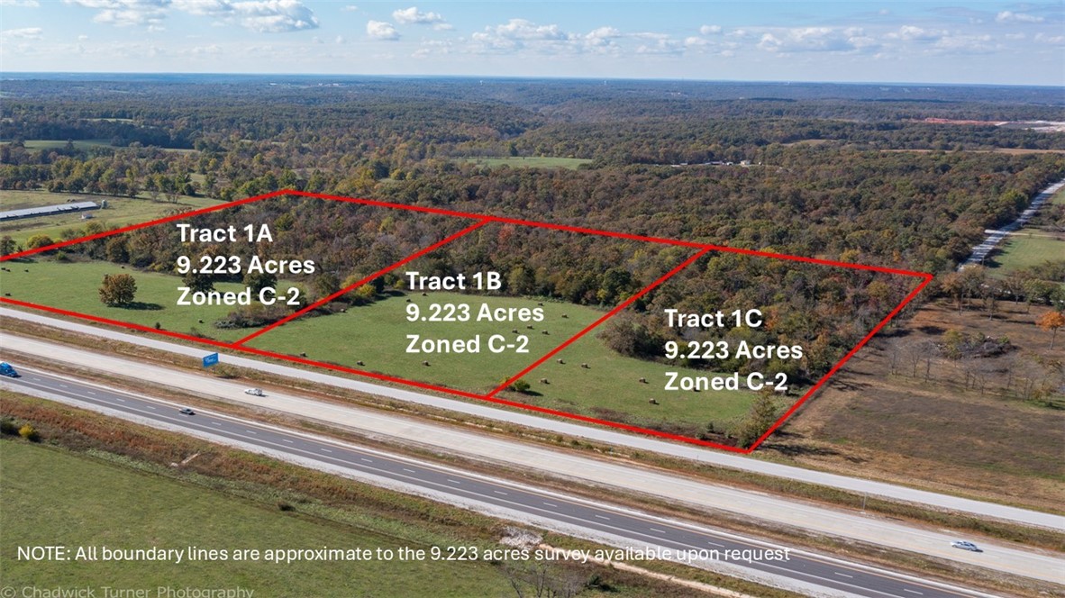Location, location, location. This listing is has recently been split and is now Tract 1A. Excellent development potential. Transport truck accessible from near by I-49 exit.
