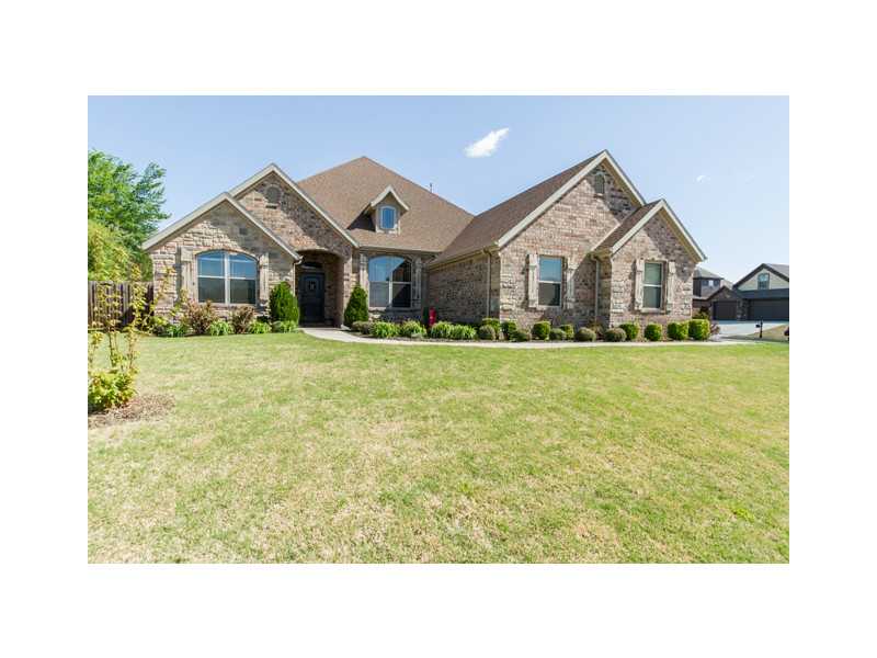 Gorgeous 1-level home on corner lot just a few doors down from community pool & park. Better than new w/upgraded lighting & landscaping. Open concept living area w/hardwoods, 10' ceilings, extensive crown molding, surround sound, 2" blinds, 6" baseboards.,Custom kitchen w/3cm granite, breakfast bar, stainless steel appliances, pantry. Formal dining or office with French doors, coffered ceiling. Master retreat w/fireplace! Covered patio w/surround sound, extended patio w/pergola & fire pit, privacy fence.