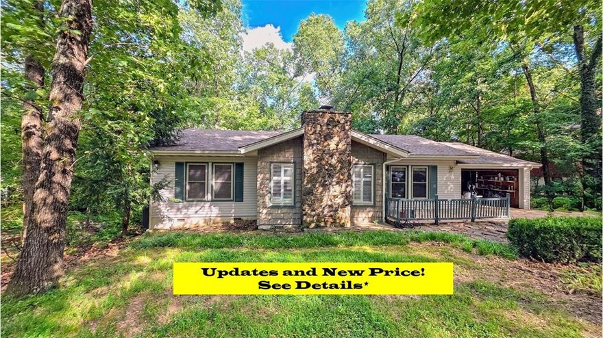 Do not drive, no problem, Trail from your back yard or drive your golf cart to Riordan Hall Recreation Center. Adult and Family pools, pickleball, gym, golf, Tennis Complex, Restaurants! Enjoy a vacation lifestyle everyday! 3 BR 2 BA Split BR home on a beautiful wooded private lot w/public sewer already installed! Wood floors in LR are stainable w/ FP, plantation shutters, vault ceiling, Eat in brkfast area with desk/shelves This light & bright area would make a great remote home office, shelves huge sundeck that leads downstairs to a walk out basement. Large closets, solar tube lighting glass walk in shower. A combo tub in in primary bath. Opportunity awaits you! Finish the basement for instant equity w/additional outdoor storage Beautiful gardens started by the original owner offers a park like setting designed for nature lovers! Minutes to Bentonville. Only 1 mile access to 71 Bus./Shopping, movies, lakes, waterfalls, biking, hiking trails. The best choice , Your paradise within NW AR & the Ozarks Priced Right!