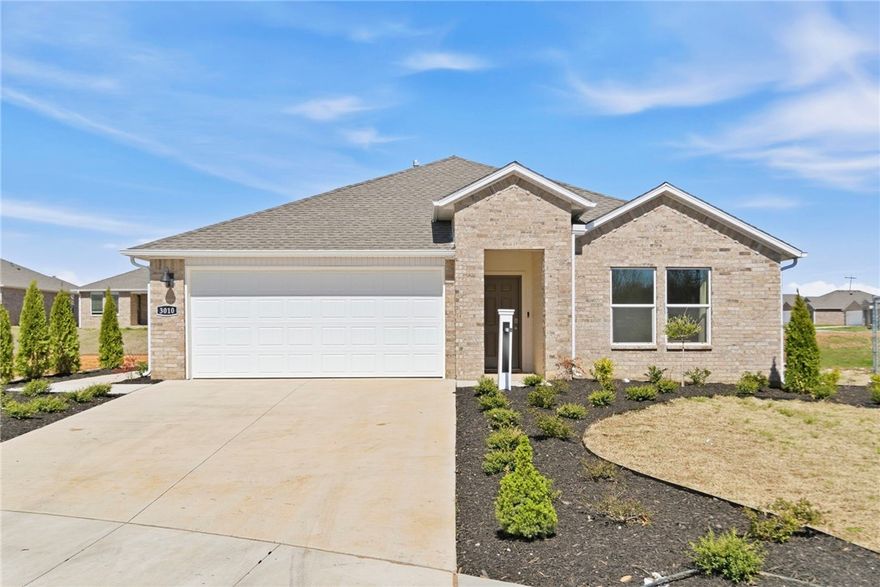 Charming Cali plan in West Wind! Each home in West Wind was meticulously crafted with attention to detail, creating a space that feels both luxurious and welcoming. These homes are complete with granite kitchen countertops, 36-inch cabinets, and stainless-steel appliances! The primary bath features double sinks, and a walk-in shower! The secondary bath will have a tub/shower. Each home features LVP flooring throughout (per plan). These homes offer a covered patio (per plan), garage door opener, landscape package (per plan), and beautiful 4 Sides brick with Hardie® Fascia (per plan). Bentonville Schools! These properties are located within the city limits of Centerton. Gravette Post Office will be handling the mail in this subdivision, and they will have a Gravette zip code.