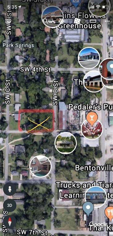 Development Potential in downtown Bentonville, zoned High density. Property is a tear down, value in land only. Build your dream home, condos, business. Walking distance to the square, next to bike trail and all downtown amenities.