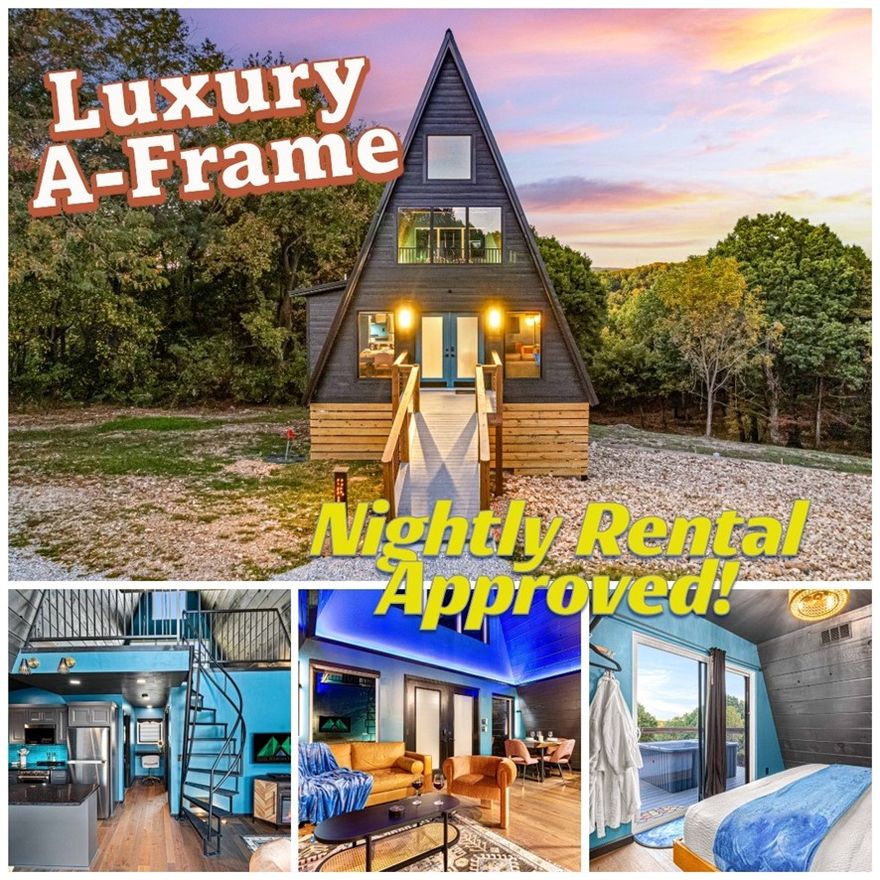 Exceptional investment opportunity! Turn-key one-of-a-kind architecturally stunning A-frame cabin! Meticulously designed with luxury interiors, private hot tub, and spa-inspired steam shower. Whether your guests are celebrating a special occasion or just need a quiet getaway, this stunning cabin is designed for romance, relaxation, and reconnection. Tucked away in a serene, natural setting, this fantastic cabin offers guests an unforgettable high-end escape. Built with quality materials and designed for low-maintenance, high-ROI operation, this cabin is perfect for investors seeking a boutique hospitality asset with upscale positioning and growth potential. Property includes the Orion A-Frame with a new survey at closing. The POA will give guests access to the exclusive resort amenities including an indoor pool, and convenient on-site laundry facilities. More cabins are available with more land and amenities, see MLS Listing 60305983.