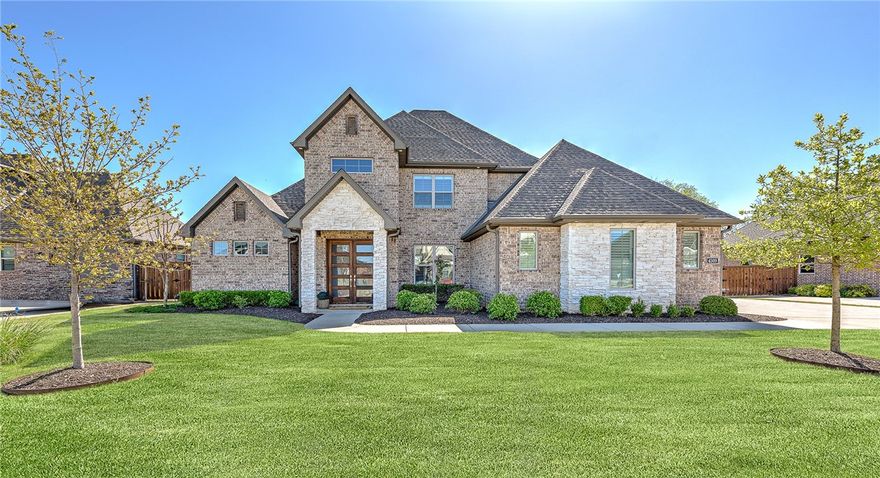 Welcome to Scissortail gated community with clubhouse, resort-style pool, adult pool and multi-sport court! Enter luxury living with hardwood floors throughout the first floor and custom finishes at every turn. This 4 bedroom, 3 bathroom boasts an open floor plan with endless storage throughout. With the primary bedroom, guest bedroom with storm shelter in closet, office and bonus room on the main floor, plus two additional bedrooms upstairs, this home offers both elegance and practicality. Schedule a showing today!