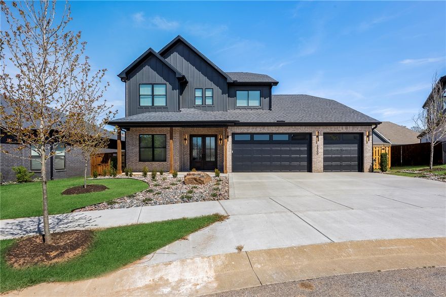 **BUILDER OFFERING $15K TOWARD BUYER INCENTIVES!** Fabulous new Construction in Bentonville’s newest subdivision of Aurora! Quality built with beautiful modern fixtures and features throughout. Great floorplan with 4BRS, 3.5Bas. Master Suite on Main level. Interior features include stunning accent walls, custom cabinets, quartz counters, hardwood floors, and modern light fixtures. Open living area to kitchen featuring gas cooktop and top of the line appliances. Office or great flex room down, Upstairs game/media room wired for sound or optional bedroom. Smart home Electronics package, security system and professional landscape package included. Covered back patio to enjoy year-round and three car garage. Neighborhood amenities to include 2 Pools, Playground, Sports Court, and Open-Air Clubhouse!