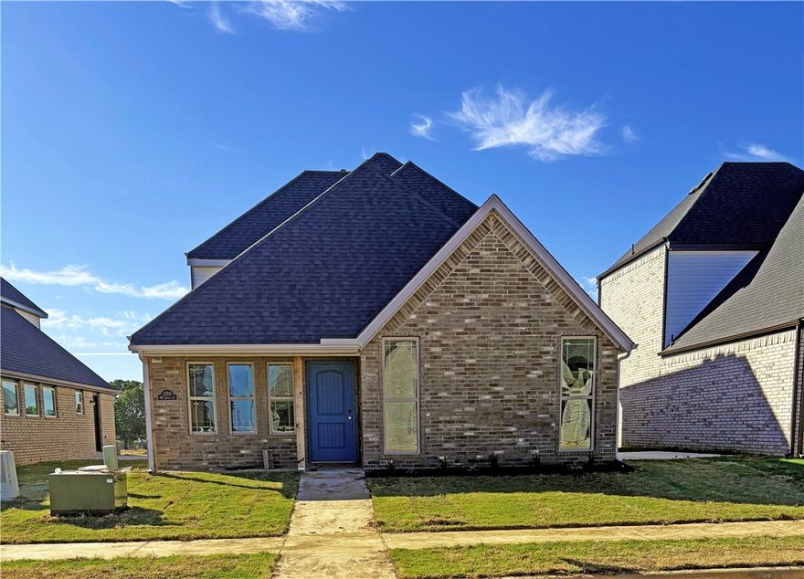 This Andria Plan is outstanding.  It has 4 Bedrooms and 3 Bath. This home comes with blinds, gutters and much more. The location has bike and  walking trails near by and easy access to the airport and downtown Bentonville.