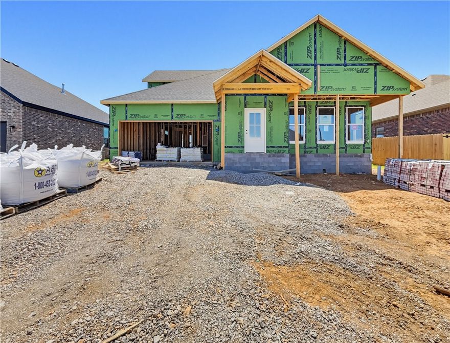 Introducing the Partridge Plan, an exceptional new construction home designed with both comfort and functionality in mind. The heart of the home features an huge open-concept living area highlighted by a cozy gas fireplace. The kitchen is a true standout, with abundant counter space, a gas range with a vented hood, and a large walk-in pantry to keep everything organized and within reach. The primary suite is designed as a private retreat, complete with a spacious walk-in closet and a conveniently located laundry room attached. Upstairs, you’ll find three additional bedrooms along with a full bathroom with double vanity space. Step outside to enjoy the large covered back porch, perfect for entertaining or unwinding while taking in the outdoors. Blinds, gutters, and fence included. Preferred lender credit is available. Semi-custom! Choose your finishes now!