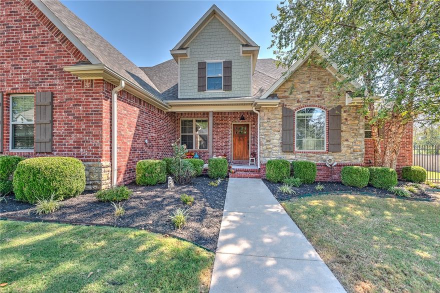 Don’t miss this stunning property! The private & usable 1/2-acre lot is conveniently located in a secure subdivision, conveniently located about a mile from I-49/Elm Springs exit. The beautiful brick home on which it sits features: 3260 HSF, four spacious bedrooms, sizable flex space, open & split floor plan, terrific guest quarters on main level (as well as primary bedroom), well-appointed finishes, newer flooring in the home, new roof (summer 2025), incredible pool w/heater (2020), and lovely outdoor living space! Pool is 6.5' at deepest, has a chlorine mineral system that is easy to maintain, and the fiberglass surface has a lifetime guarantee. This property checks all the boxes and is waiting for you to call it home!