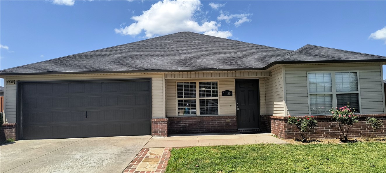 This lovely home in the well-established Eastview Subdivision is nestled near everything in Springdale. With four bedrooms and two bathrooms, it is extremely desirable for a family or as part of an investor's portfolio. All systems are in good condition and cosmetically looks great. The seller is in the process of adding new flooring in the laundry room, and new carpet to the Master and middle bedrooms. Roof replaced in 2022, and HVAC fully serviced in 2023. All freshly painted indoors, front and back doors, garage door, and front gutters. Four bedrooms, two bathrooms, built in 2016.