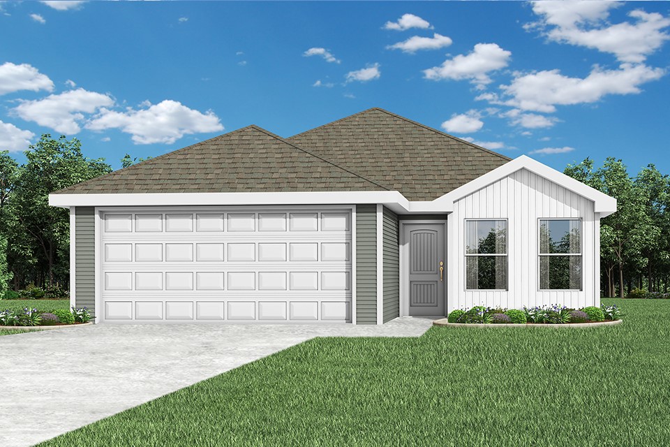 This Cottage Collection plan offers a beautiful wide-open kitchen and living space. Gather around the spacious kitchen island with friends and family. Enjoy the privacy of a secluded master suite and a sizable walk-in closet. This 3 bedroom, 2 bathroom plan is the definition of affordable luxury, with a modern design that suits a busy and active lifestyle.
Taxes subject to change based on new construction.