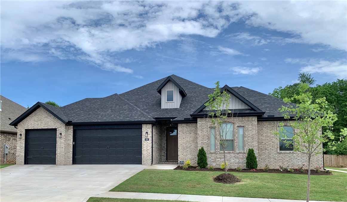 BETTER THAN NEW! This 2022 build has barely been lived in and shows like a model home. It has 4 bedrooms, 2 1/2 baths, and a 3-car garage all on one level. It has many extras that you won't get with most new homes in this price range including an 8-foot-tall entry door, a vaulted ceiling in the great room with a new 85-inch TV already installed above the fireplace with hardwood flooring in the main living areas and the master bedroom with ceramic tile in the kitchen and bathrooms. The beautiful kitchen boasts granite countertops, stainless steel appliances including the new French door refrigerator with two icemakers, a 5-burner gas cooktop, a gorgeous island, tons of cabinet storage and a huge walk-in pantry, almost 11-foot deep. The serene master suite has a jetted tub with separate shower, a private water closet, and a massive wrap-around closet. The fenced backyard was made for entertaining with a TV installed on the covered back porch and the home sits on a corner lot with no backyard neighbors!