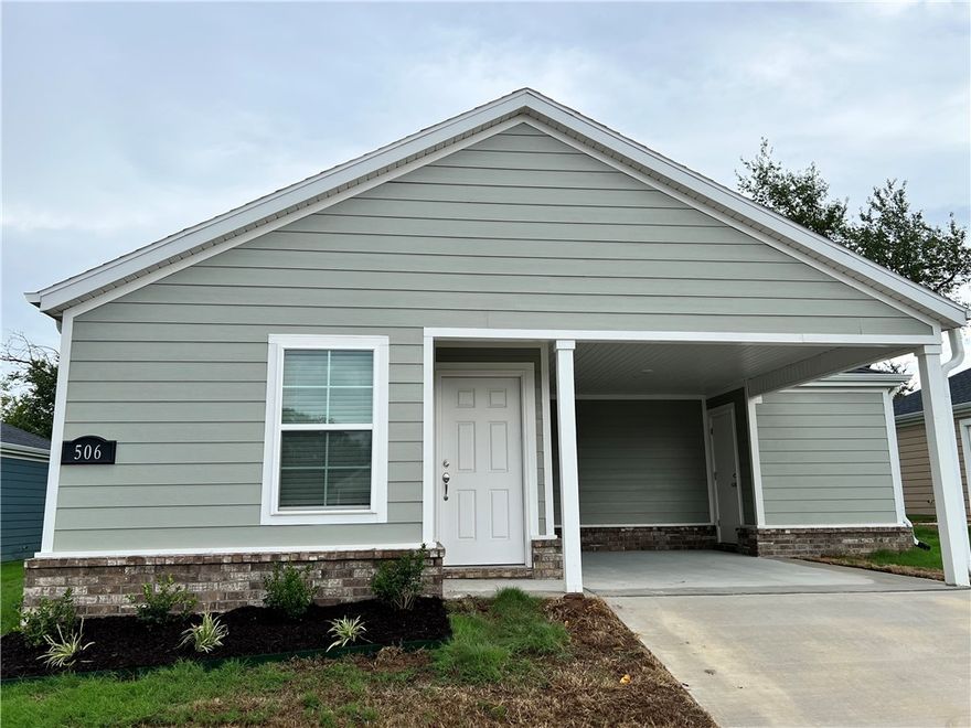 Available today! Newer construction in West Fayetteville, 3 bed, 2 bath, open floor plan, with vaulted ceiling in living room along with gas log fireplace with blower, luxury vinyl plank flooring. Granite counter tops with stainless steel appliances. Primary bedroom is good size with a vaulted ceiling, ceiling fan, big walk- in closet, very nice tile shower and dbl. vanity granite counters, bedroom 2 and 3 are good size both have nice size closets. Laundry room. Pets are Negotiable, No Cats, No Smoking. Storage area in carport. $40 Application & processing fee per adult.