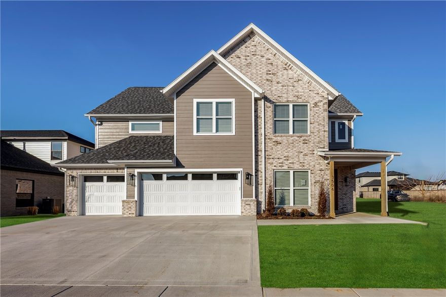 Another New Construction in Bentonvilleās newest subdivision of Aurora! Quality built with beautiful modern fixtures and features throughout. Master Suite on Main level. Interior features include stunning accent walls and beams, custom cabinets, quartz counters, hardwood floors, and modern light fixtures. Open living area to kitchen featuring gas cooktop and top of the line appliances. Office or great flex room down, Upstairs game/media room wired for sound or optional 4th bedroom. Smart home Electronics package, security system and professional landscape package included. Covered back patio to enjoy year-round and three car garage. Future neighborhood amenities to include 2 Pools, Playground, Sports Court, and Open-Air Clubhouse.