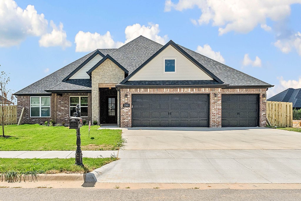 Welcome to the fully bricked Kingsling Plan a beautifully designed one-level home offering 2,610 square feet of thoughtfully planned living space. With 3 spacious bedrooms, 2.5 bathrooms, and a private study, this home strikes the perfect balance between comfort, functionality, and elegance.While it features three bedrooms, this home lives large with a dedicated front study and a formal dining room ideal for hosting gatherings.The heart of the home is the open-concept living area and kitchen, complete with a generous pantry for storage and everyday convenience. Just off the kitchen, you'll find a covered back patio.The primary suite is privately situated away from the other bedrooms, featuring a spacious layout, spa-like ensuite bathroom, and a walk-through master closet that connects directly to the utility room for ultimate convenience.Don't miss your chance to own this thoughtfully designed, feature-packed home that blends luxury with everyday livability!