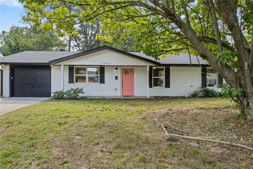 This charming home is located in the heart of Northwest Arkansas, minutes to the highway and downtown Springdale. 

Easily bike to the Public Library, The Jones Center, The Shiloh Museum, and historic Emma Avenue where you will find restaurants, coffee shops, parks, nightlife, art, community events and the Razorback Greenway trail.

Westwood elementary, Central Jr High School and Springdale High all a pleasant walk from the home.

        •       Low-maintenance & well-insulated for energy efficiency
 • Cozy, welcoming living spaces with recessed lighting
 • Spacious kitchen with ample counters & storage
 • Bright bathrooms with large mirrors, expansive counters & easy maneuverability
 • Covered front porch perfect for relaxing & visiting
 • Beautiful tulip tree blooms in late winter.

Come see this ranchita gem for yourself!

This inviting home combines comfort, efficiency, and charm—perfectly located just 7 seven minutes to the highway heading West and 7 minutes to downtown going East!