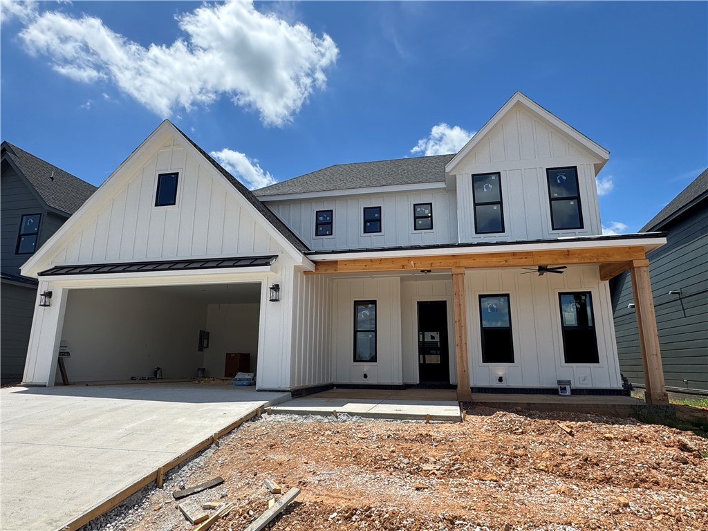 Welcome to Meadow Brook in SW Rogers! Great community in the best location! This plan features 3-4 bedrooms (2 flex spaces either bedroom 2 or study option as well as upstairs bedroom 4 or bonus room). All bedrooms have walk-in closets with plenty of storage! Downstairs you will find the primary bedroom. Great layout with open kitchen/living room area. Kitchen has large island to sit up to 6 bar stools, built-in gas cook top, built-in oven and microwave, large pantry, and eat in dining area. Primary bedroom feature en suite bathroom with soaking tub, walk-in shower, his and hers separate vanities, and large closet with lots of built-ins. Bedrooms 3 & 4/bonus room are upstairs along with a full bathroom. Enjoy the evenings grilling on the covered back patio! Can't beat location being only minutes to shopping, dining, groceries stores, and only steps to the Razorback Greenway Trail.