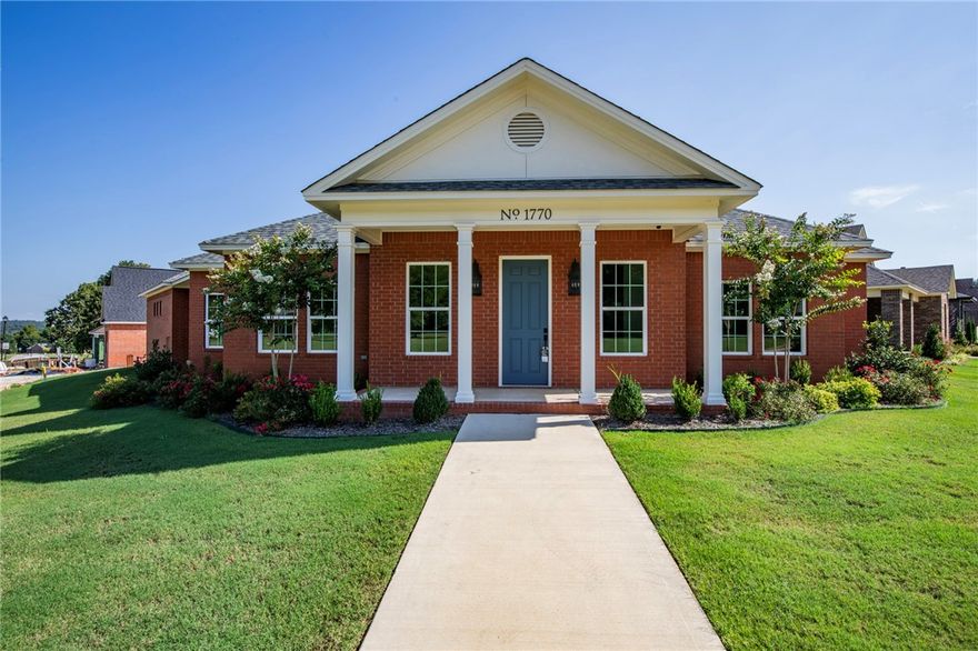 Welcome to Oakbrooke—Fayetteville’s premier community!
Nestled in one of the city’s most desirable neighborhoods, this exceptional home blends timeless design with luxurious finishes and quality craftsmanship. Inside, you’ll find three spacious bedrooms, two beautifully tiled spa-like baths, and a gourmet kitchen with granite countertops that opens to a bright, inviting living area—perfect for entertaining or everyday comfort. A dedicated office offers space for remote work or quiet reflection, while just outside, a serene, tree-lined park with walking trails awaits. Built with energy efficiency in mind, this home is as smart as it is stunning. Move-in ready and truly one of a kind—this is Oakbrooke, where classic charm meets modern living in Fayetteville’s future historic district.