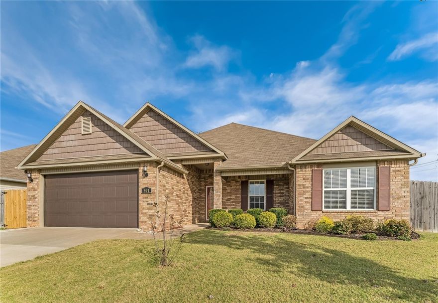 Conveniently located near parks, a grocery store, and I-49, this well maintained 3-bed 2-bath home provides the ability to spend time fully immersed in all NWA has to offer as well as private space to
retreat thanks to its split floor plan. The primary suite features 2 sinks, a spacious stand-up shower, and a walk-in closet which leads to the laundry room. The laundry room also wraps around for ultimate convenience! Relax on the patio with a privacy fence and level backyard. Don't miss out on the updated smart mirrors and new light fixtures in the bathrooms, permanent outdoor color-changing lighting, and solar panels which service the entire house (to be paid off at closing by the seller). Storage goes above and beyond your average home, boasting closets, cupboards, attic space, a kitchen pantry, 2-car garage, and a shed in the backyard. Seller is offering up to $5,000 closing credit to buyer with full-price offer.