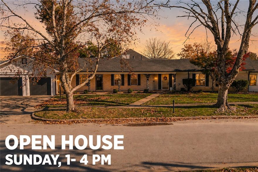Open House, Sunday, May 31, 1-4 pm. NOW PRICED AT $599,900. Step into 1947 charm in downtown Rogers. This character-filled home offers generous square footage, solid bones, and a rare opportunity to own a home situated on a corner lot in a charming historic neighborhood just blocks from downtown Rogers. Enjoy easy access to local shopping, dining, entertainment, and nearby trails. Inside, the home is designed with entertaining in mind. Plus, Beaver Lake is only a quick 10-minute drive away for boating, fishing, and outdoor adventures. An oversized living and dining area creates the perfect space for hosting gatherings, while large picture windows fill the home with an abundance of natural light. The inviting sunroom offers a bright and relaxing space to enjoy your morning coffee or unwind at the end of the day, while the bedrooms are thoughtfully positioned away from the main living area to provide added privacy.