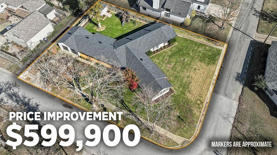 Open House, Sunday, May 10, 1-4 pm. NOW PRICED AT $599,900. Step into 1947 charm in downtown Rogers. This character-filled home offers generous square footage, solid bones, and a rare opportunity to own a home situated on a corner lot in a charming historic neighborhood just blocks from downtown Rogers. Enjoy easy access to local shopping, dining, entertainment, and nearby trails. Inside, the home is designed with entertaining in mind. Plus, Beaver Lake is only a quick 10-minute drive away for boating, fishing, and outdoor adventures. An oversized living and dining area creates the perfect space for hosting gatherings, while large picture windows fill the home with an abundance of natural light. The inviting sunroom offers a bright and relaxing space to enjoy your morning coffee or unwind at the end of the day, while the bedrooms are thoughtfully positioned away from the main living area to provide added privacy.