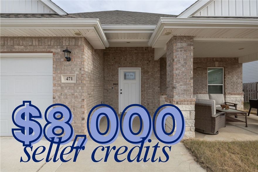 $8,000 in SELLER CREDITS. Use for closing costs/rate buy down! Are you looking for space? Check out this amazing floor plan in top-rated schools and a fast-growing community. Open concept floor plan with a generous walk-in pantry, pocket office on main level, second living upstairs, quartz countertops, and natural wood cabinets throughout. Luxurious, oversized primary bedroom, double vanity sinks, walk-in shower and soaking tub in primary bathroom. Fully fenced privacy fence in backyard. You'll have peace of mind with structural builder warranty in effect until 2028. Only 7 minutes to downtown Bentonville. Washer/dryer, chest freezer, and fridge convey!