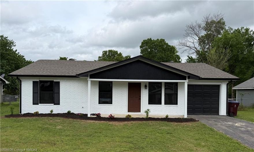 Beautiful complete remodel, not just a new coat of paint! Even the popcorn is gone!!  
3 bedroom, 2 bath, one-car garage.  
All new kitchen Whirlpool appliances, cabinets, cabinet pulls & granite counter tops. New flooring, baseboards, light fixtures, outlet covers, plumbing fixtures, mirrors & fans.  New flooring paint, interior & exterior doors, door handles  & windows.  Roof is less than 2 years old.  HVAC & Water heater less than 5 years old.  Great price point and move-in ready.  Don't let this one pass you by!