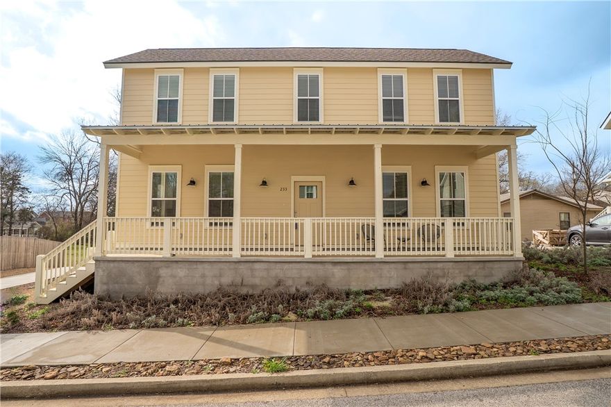 Make this beautiful and charming new home featuring a large covered front porch yours today! Upstairs bedrooms, each with its own bath, leaves first floor for family living and entertainment. Primary suite shower has a tile surround. Luxury vinyl plank flooring throughout. Green spaces, sidewalks and tree-lined streets for walking, allow neighborhood connections. Owner occupancy is required in this subdivision, however HOA will allow parents to purchase homes for their kids, or investors doing longer term (12 mo or more) rentals. Furnishings shown are for staging purposes only and are not included in the sale.