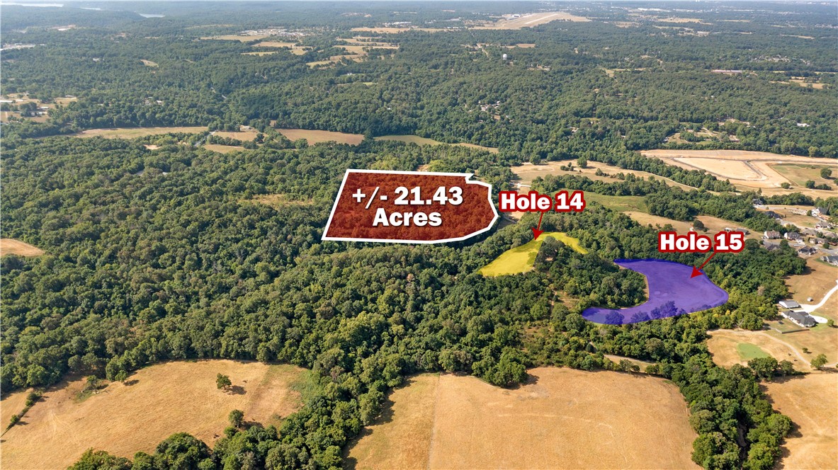Incredible +/- 21.43 acres with outstanding development potential in the rapidly growing community of
Pea Ridge, AR. Located near holes 14 and 15 of Big Sugar Golf Course, this property offers seclusion,
stunning fairway views, and unmatched beauty. Pea Ridge is experiencing a population boom, with
growth expected to far outpace the state average, and demand for land is soaring. New homes in the area are being constructed at a rapid pace, many selling for $400K+. The nearby Big Sugar Golf Course is a challenging & picturesque 18-hole, Par 72 Champion course, offering a full driving range, practice area, an 8,000SF putting green, a fully stocked pro shop, a restaurant & bar, and optional club memberships. This dynamic parcel is perfect for a private estate or new development. Minutes from area amenities and part of Northwest Arkansas's top-rated growth corridor. Don't miss this opportunity!