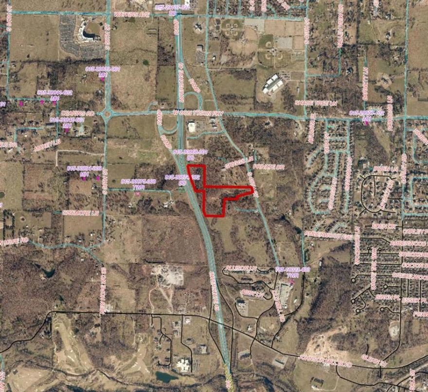 19.36 acres +/- of commercially zoned land with access from S. 48th Street and approximately 700' of frontage along I-49. Great development potential for anyone wanting visibility and easy access to I-49. Blocks from Arkansas Children's Hospital NWA, Arvest Ballpark and all nearby retail and restaurants.