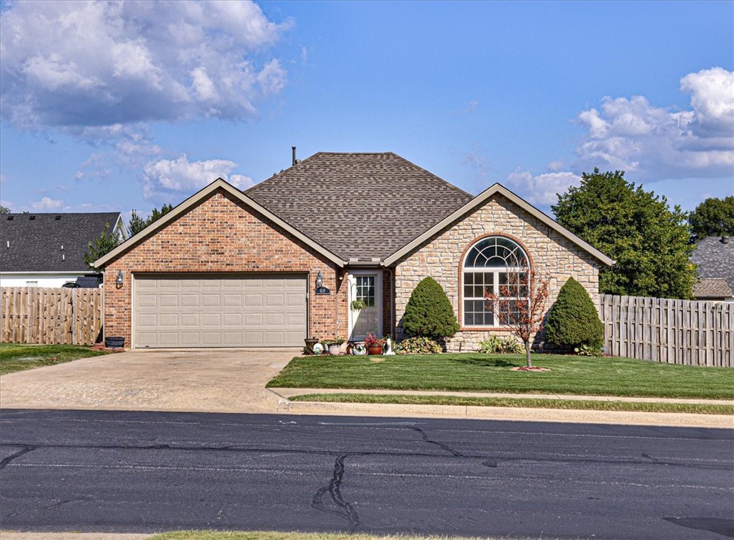 Lovely 1 level home with fresh paint throughout. $3,000 flooring allowance. New walk-in shower w/ double vanity in main suite. New ceiling fans in kitchen. New dishwasher & range. Middle bath has a jetted therapeutic tub. Home is hardwired for ADT security. Large rooms with good closet space, high ceilings, crown molding, nice back deck, storage shed, and privacy fenced yard.