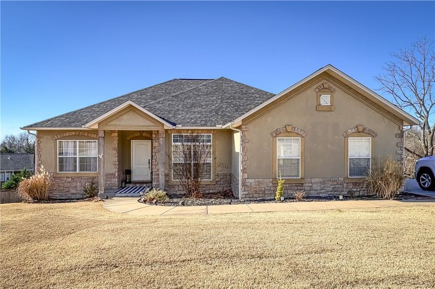 This spacious 5-bedroom, 3-bath home is located in the desirable Ridgemonte subdivision and sits on two lots, offering both space and flexibility. The main level features a 2-car attached garage, with an additional third garage located in the basement, perfect for extra storage or hobbies. Inside, you’ll find an open floor plan, beautiful hardwood floors and a well-appointed kitchen with custom cabinetry and a convenient fold-out pantry. The screened-in porch provides a relaxing space to enjoy the outdoors. The basement includes a large family room ideal for entertaining or additional living space, along with a secure safe room. Conveniently located near Skyline Elementary School, this home combines comfort, functionality, and an excellent location