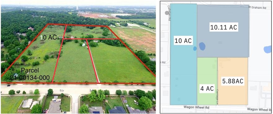 Make your mark in one of Springdale's centrally located corridors conveniently situated between I-49 and heavily trafficked 71-B. Average vehicles per day 17K on Wagon Wheel Road and 25K on 71B. The sites are ideal for residential development, office space, business strip center, storage, and more. The properties are zoned for residential and agriculture, and adjacent to commercial. Contact the city for commercial zoning approval. Fantastic opportunity for investors of all kinds; purchase the entire bundle or use a smaller parcel to build a secluded oasis. Call today to tour or for more details!  This property can be zoned for multi-family and commercial. Please reference MLS 1287451, 1287463, 1287468, 1246313.
