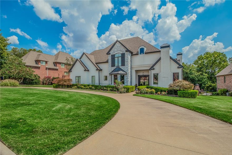 Nestled on a sprawling, tree-lined lot, this beautifully updated 4-bedroom, 3.5-bath home epitomizes modern elegance within the gated Pinnacle subdivision. Designed to harmonize style and function, the first floor boasts an open-concept living and dining area graced with soaring ceilings, abundant natural light, custom built-ins, wooden beams, and a cozy fireplace. The chef's kitchen is a culinary dream, featuring a stunning waterfall quartz island, custom white oak cabinetry, premium appliances, and a walk-in pantry. The primary suite presents a spa-like ensuite with a double shower, soaking tub, dual vanities, an additional makeup vanity, and an expansive closet. An office with large windows and a media room equipped with a fireplace and wine bar add to the home's allure. Upstairs, three spacious bedrooms and a dedicated play area/flex space offer versatility and ample storage. Enjoy ultimate privacy in the tranquil backyard, perfect for entertaining or designing a custom pool. Agent owned.